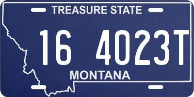 MT license plate 164023T