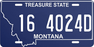 MT license plate 164024D