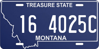 MT license plate 164025C
