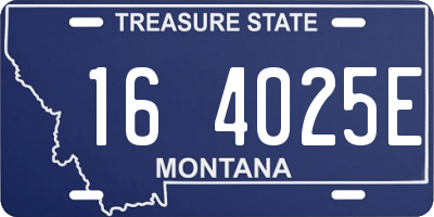 MT license plate 164025E