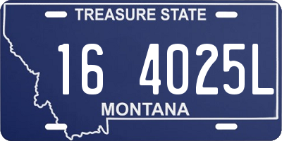 MT license plate 164025L