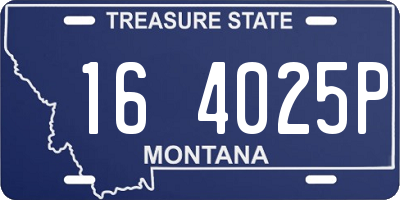 MT license plate 164025P
