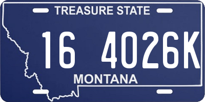 MT license plate 164026K