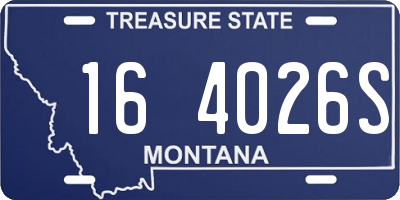 MT license plate 164026S