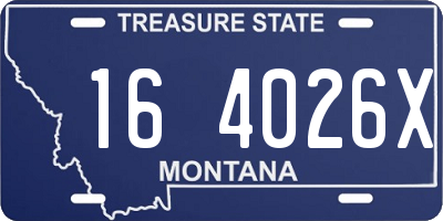 MT license plate 164026X