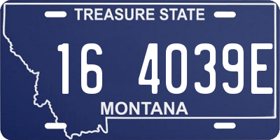 MT license plate 164039E