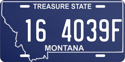 MT license plate 164039F