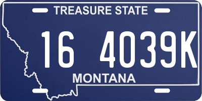 MT license plate 164039K