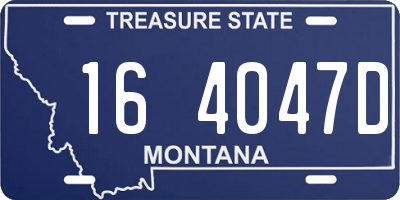 MT license plate 164047D