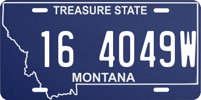 MT license plate 164049W