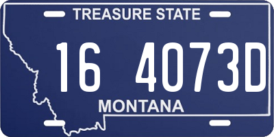 MT license plate 164073D