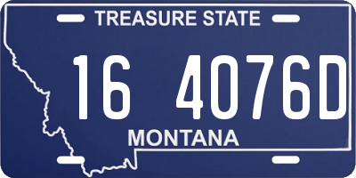 MT license plate 164076D