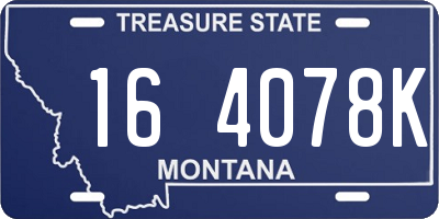 MT license plate 164078K