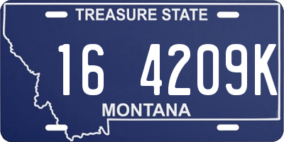 MT license plate 164209K