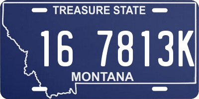 MT license plate 167813K