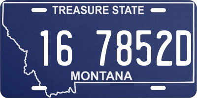 MT license plate 167852D