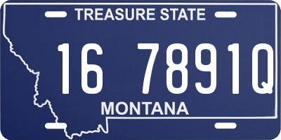 MT license plate 167891Q