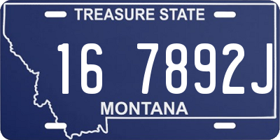 MT license plate 167892J