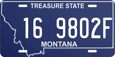 MT license plate 169802F