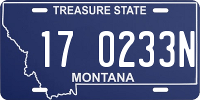 MT license plate 170233N