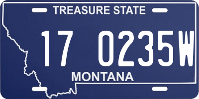MT license plate 170235W
