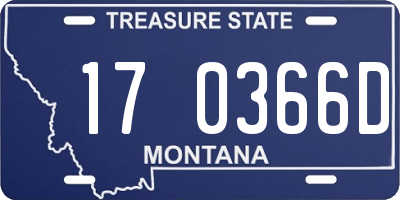 MT license plate 170366D