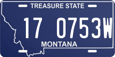 MT license plate 170753W