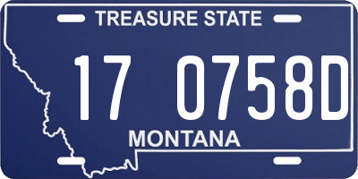 MT license plate 170758D