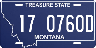 MT license plate 170760D