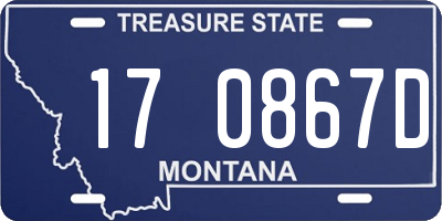 MT license plate 170867D