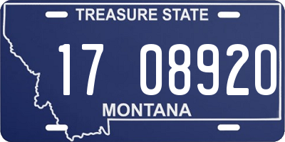 MT license plate 170892O