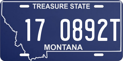 MT license plate 170892T