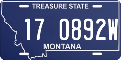 MT license plate 170892W