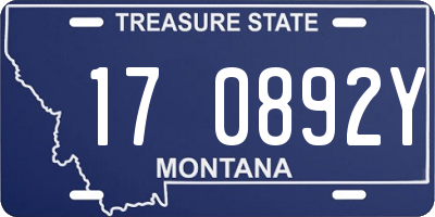 MT license plate 170892Y