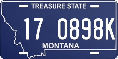 MT license plate 170898K