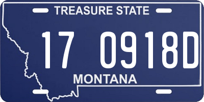 MT license plate 170918D