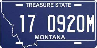 MT license plate 170920M