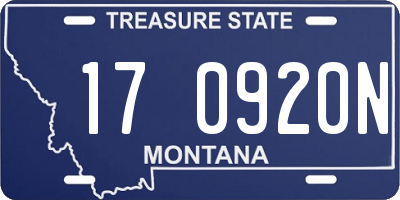 MT license plate 170920N