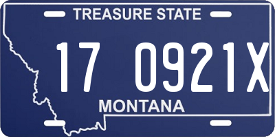 MT license plate 170921X