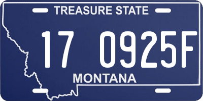 MT license plate 170925F