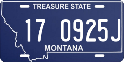 MT license plate 170925J