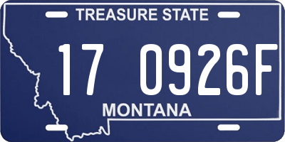 MT license plate 170926F