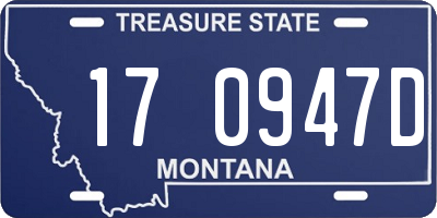 MT license plate 170947D