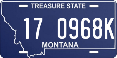 MT license plate 170968K