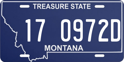 MT license plate 170972D