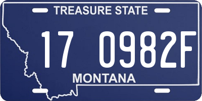 MT license plate 170982F