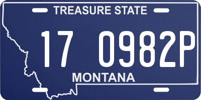 MT license plate 170982P