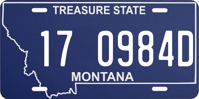 MT license plate 170984D