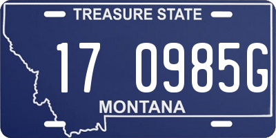 MT license plate 170985G