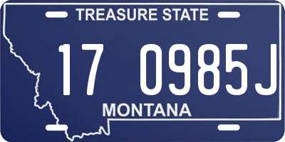 MT license plate 170985J